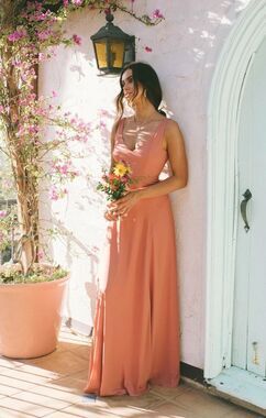 Show Me Your Mumu Jenn Maxi Dress in Terracotta Pink Small